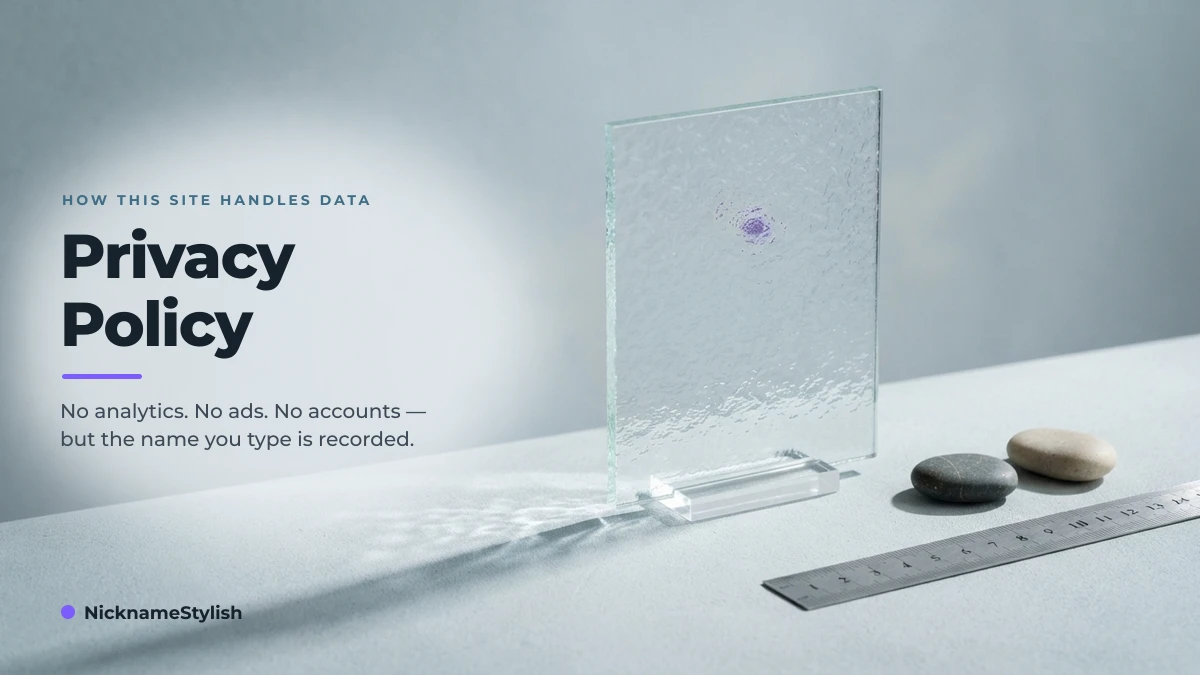 NicknameStylish privacy policy: what data the stylish name generator records
