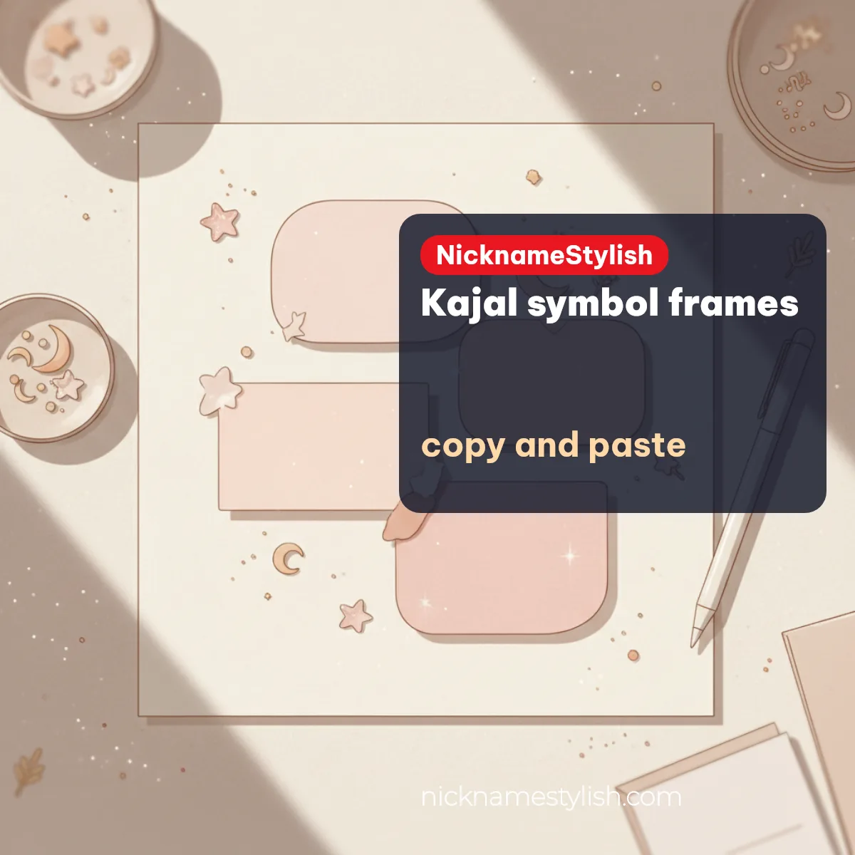 Kajal name with symbol frames for games and Instagram