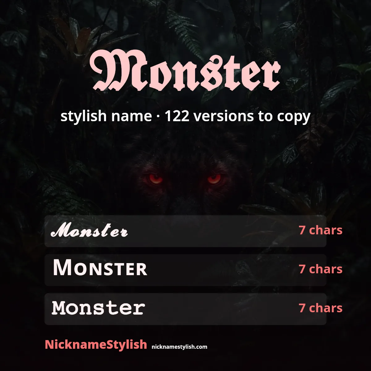 Monster stylish name in gothic and script letters