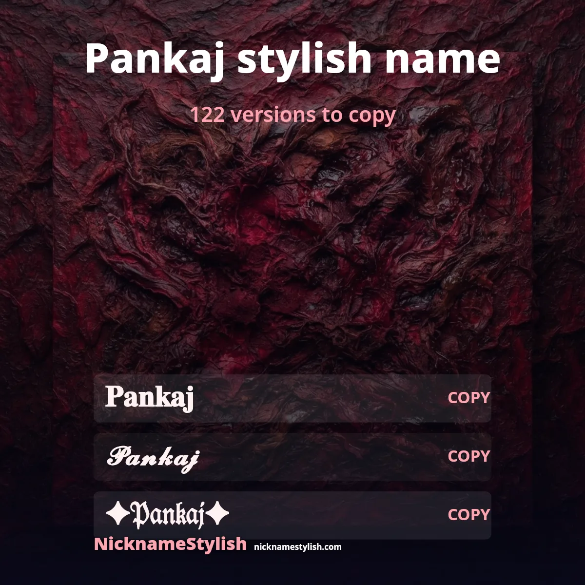 Pankaj stylish name: 122 versions to copy