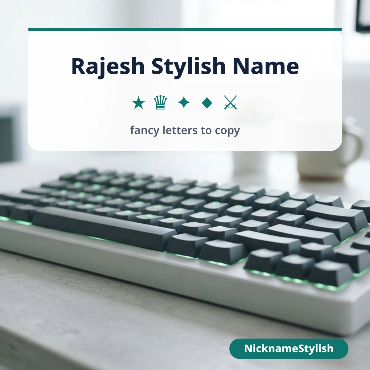 Rajesh stylish name versions written in fancy Unicode letters