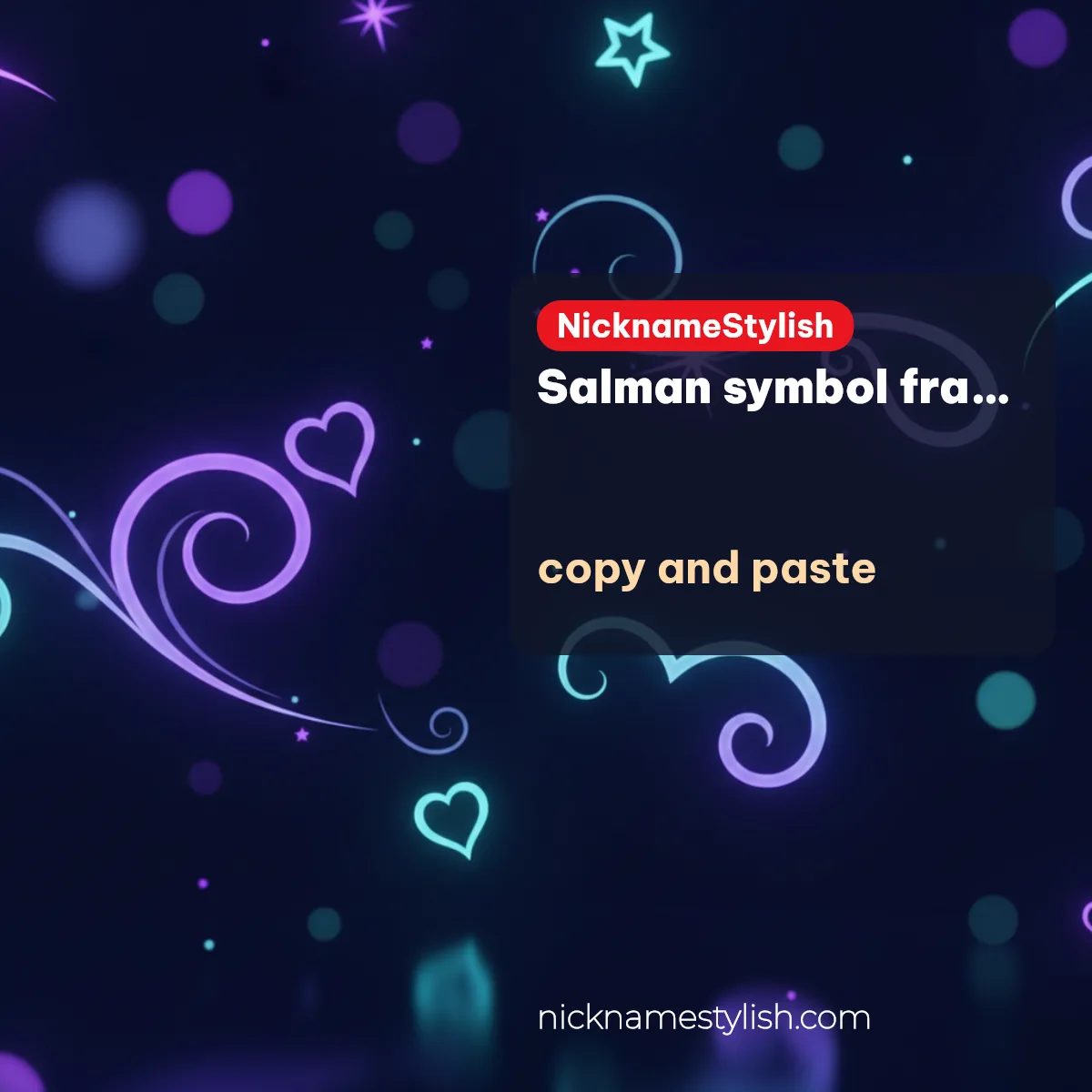 Salman name with symbol frames for games and Instagram