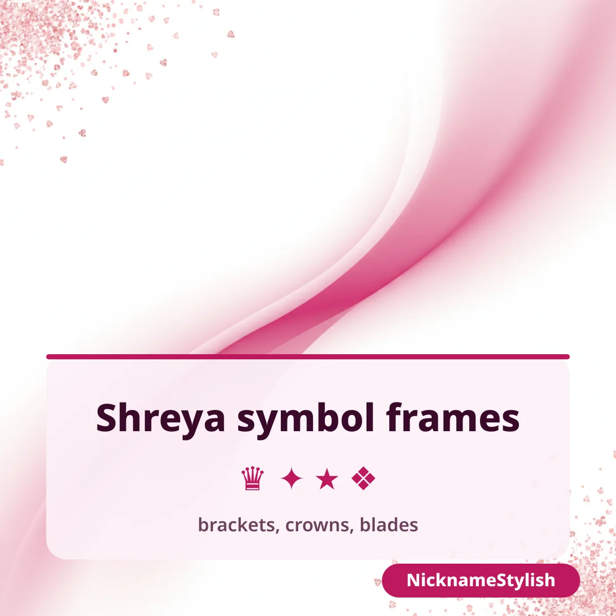 Shreya name with symbol frames for games and Instagram