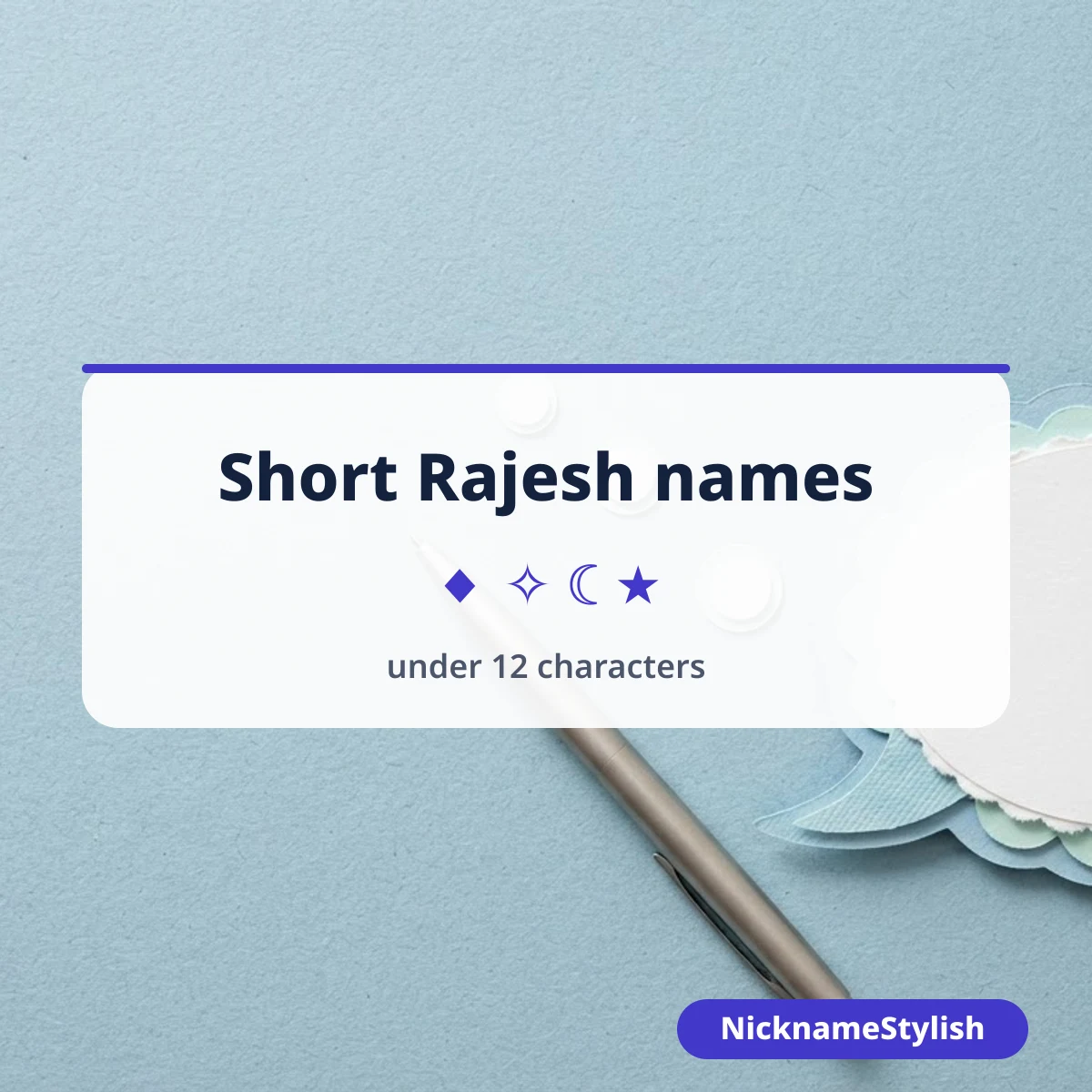 Short Rajesh name versions under 12 characters